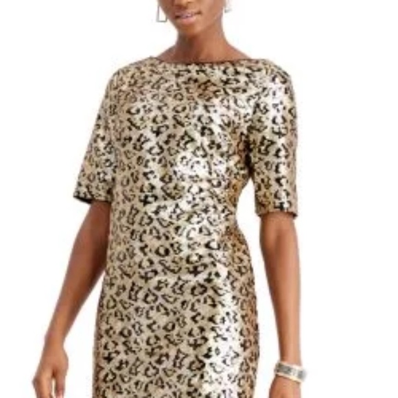 Betsey Jonhson leopard sequin sheath dress in leopard color size 0 - Picture 2 of 5